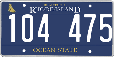 RI license plate 104475