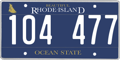 RI license plate 104477