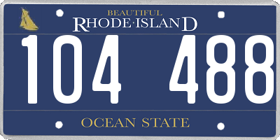 RI license plate 104488