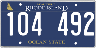 RI license plate 104492