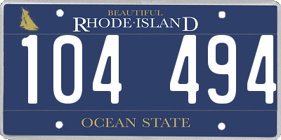 RI license plate 104494