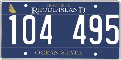 RI license plate 104495