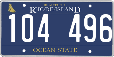 RI license plate 104496
