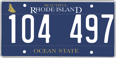 RI license plate 104497