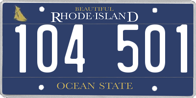 RI license plate 104501