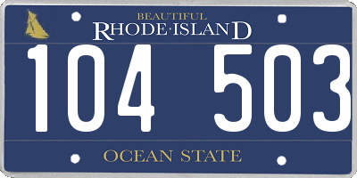 RI license plate 104503