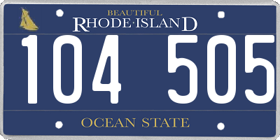 RI license plate 104505