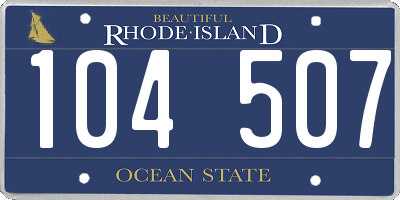 RI license plate 104507