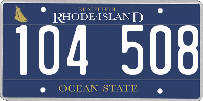 RI license plate 104508