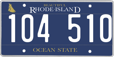 RI license plate 104510