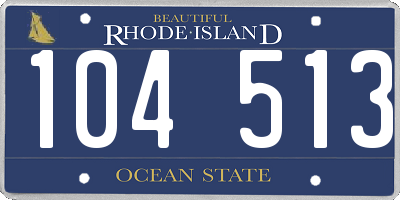 RI license plate 104513