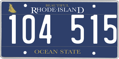 RI license plate 104515
