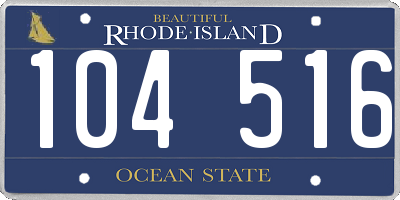 RI license plate 104516