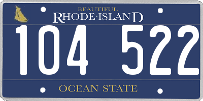RI license plate 104522