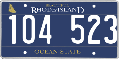 RI license plate 104523