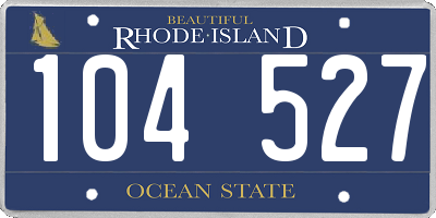RI license plate 104527