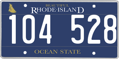RI license plate 104528