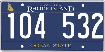 RI license plate 104532