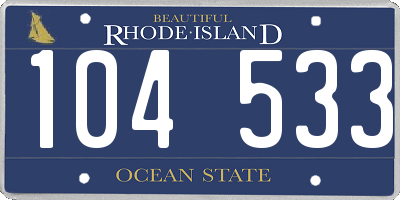 RI license plate 104533
