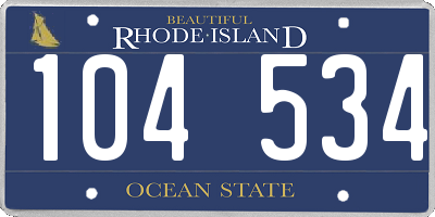 RI license plate 104534