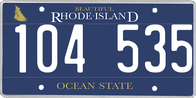 RI license plate 104535