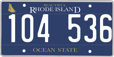 RI license plate 104536