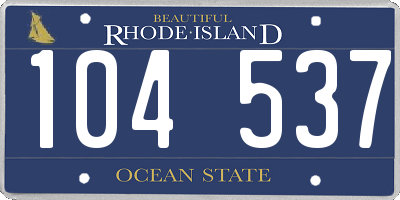 RI license plate 104537