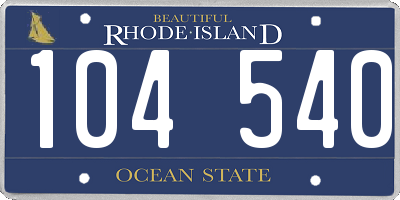 RI license plate 104540