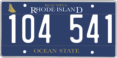 RI license plate 104541
