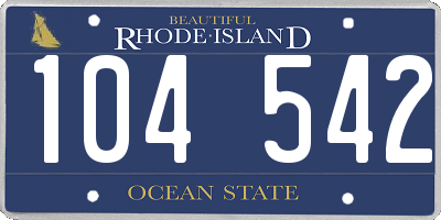 RI license plate 104542