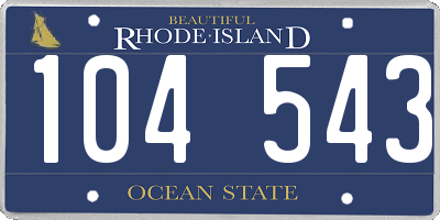 RI license plate 104543