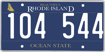 RI license plate 104544
