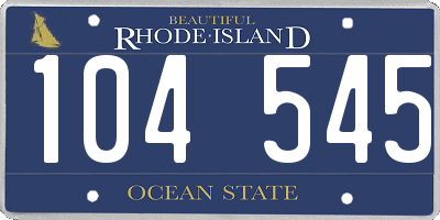RI license plate 104545