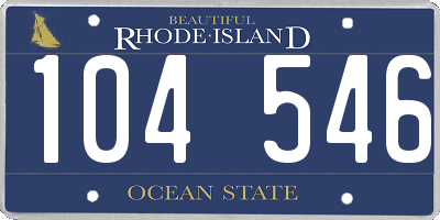 RI license plate 104546