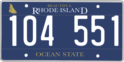 RI license plate 104551