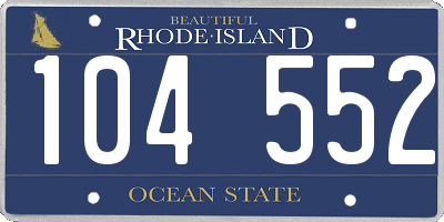 RI license plate 104552
