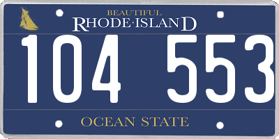 RI license plate 104553