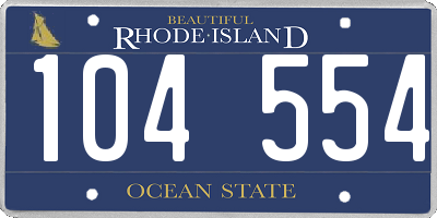 RI license plate 104554