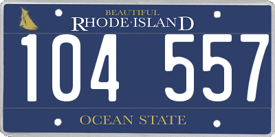 RI license plate 104557