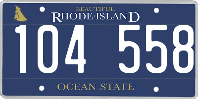 RI license plate 104558