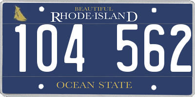 RI license plate 104562
