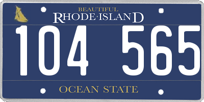 RI license plate 104565