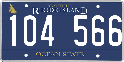 RI license plate 104566
