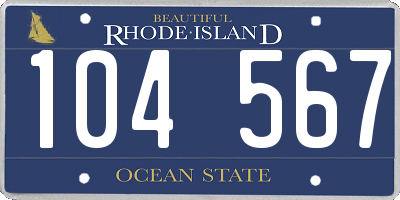 RI license plate 104567