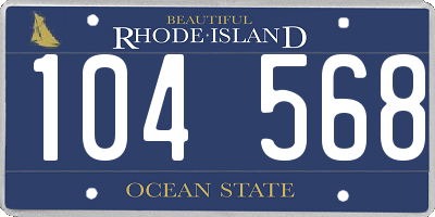 RI license plate 104568