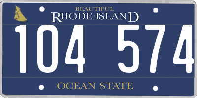 RI license plate 104574