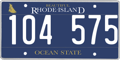 RI license plate 104575