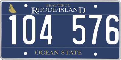 RI license plate 104576