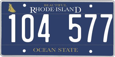 RI license plate 104577