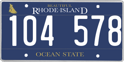 RI license plate 104578
